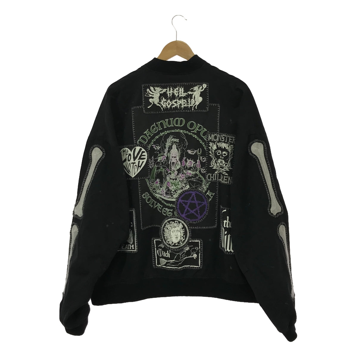 美品】 KIDILL / キディル | PATCH MA-1 JACKET ジャケット | F | ブラック | メンズ – KLD