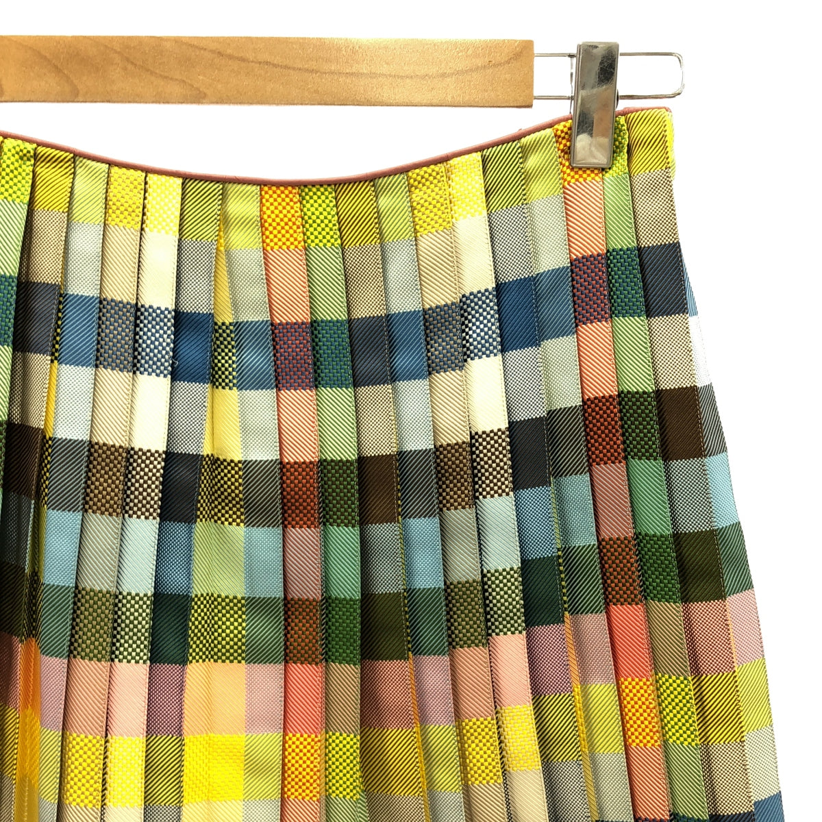 mina perhonen / ミナペルホネン | multicheck / プリーツ スカート / 裏地付き | マルチカラー | レディース