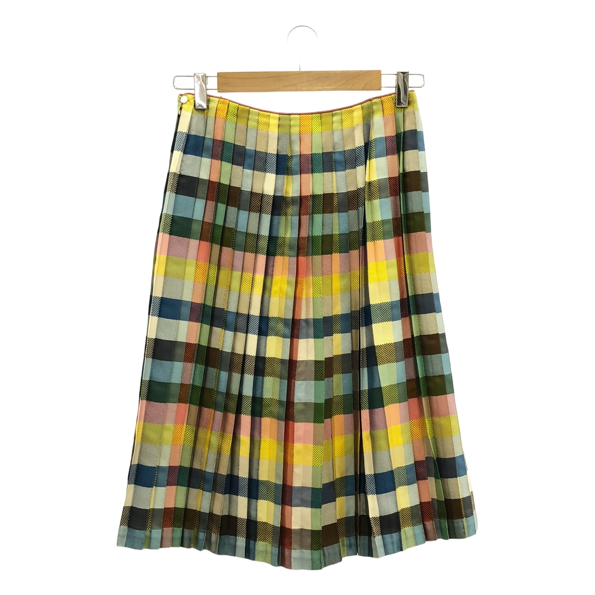 mina perhonen / ミナペルホネン | multicheck / プリーツ スカート / 裏地付き | マルチカラー | レディース