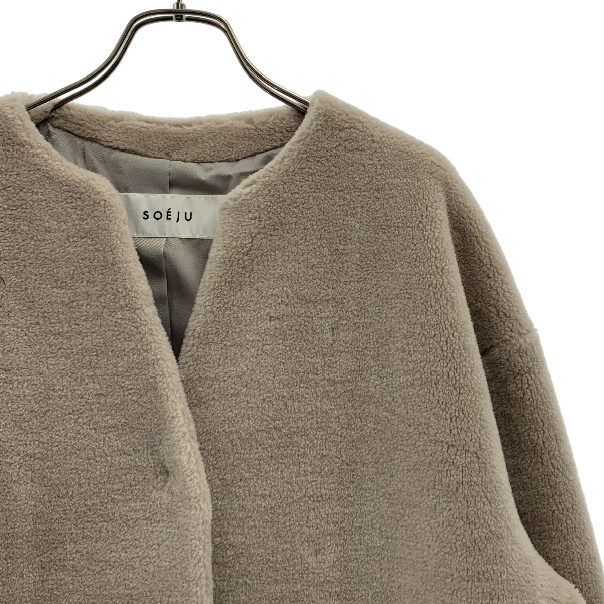 SOEJU / ソージュ | ウール ボア ノーカラーコート | F | レディース – KLD