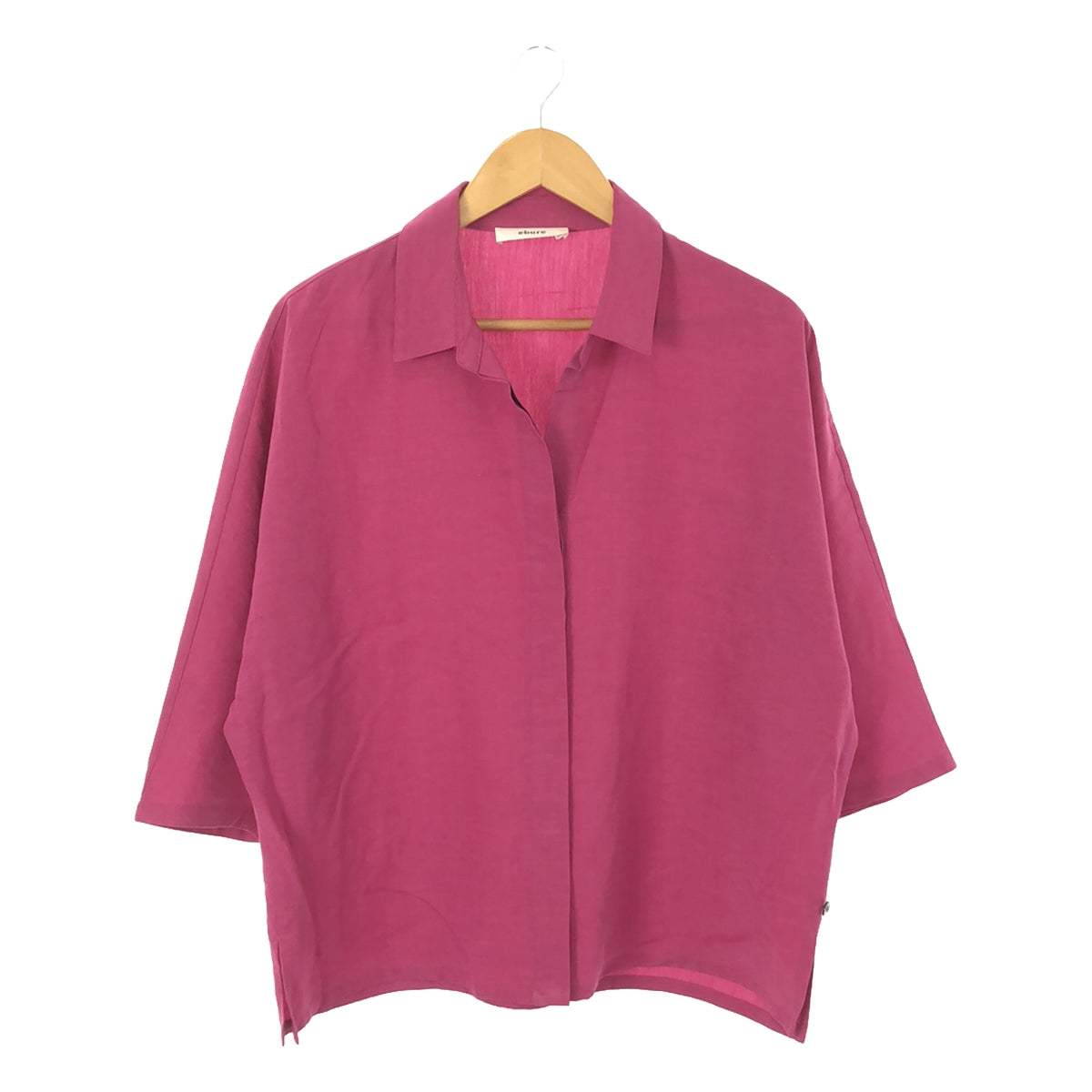 ebure | Linen blend dolman sleeve skipper shirt | 38 | Hot pink | Women's