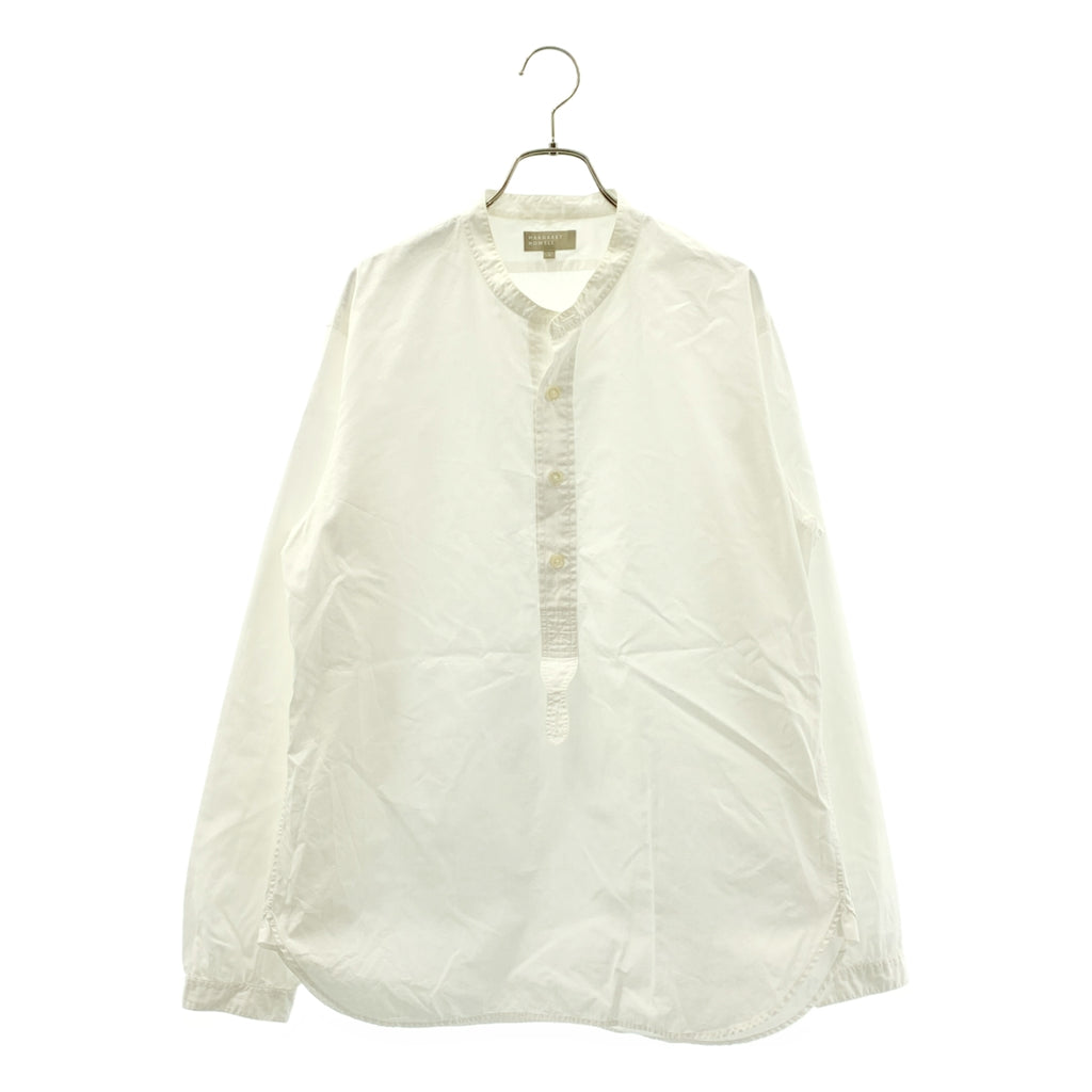 MARGARET HOWELL / マーガレットハウエル | コットン バンドカラー プルオーバーシャツ | L | ホワイト | メンズ