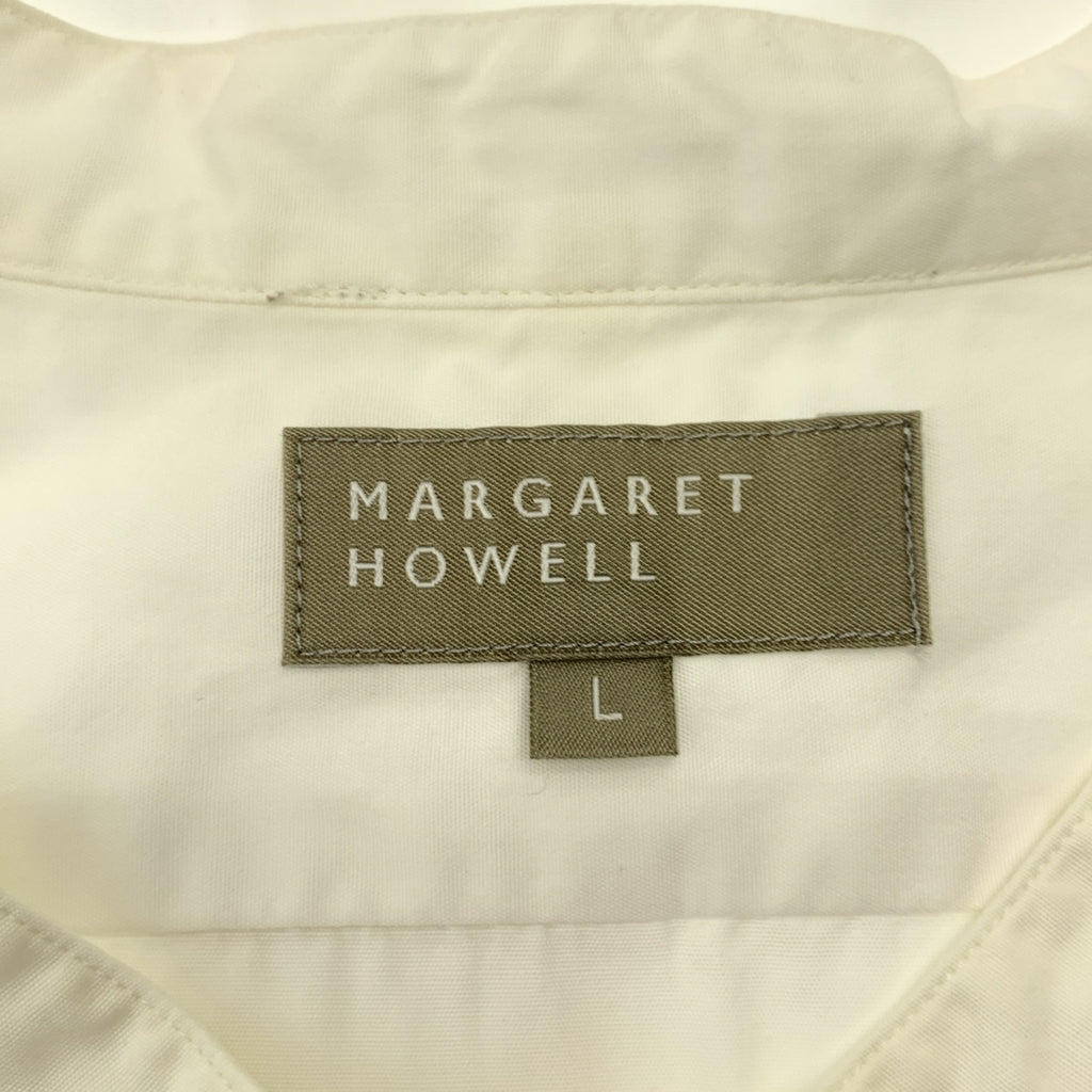 MARGARET HOWELL / マーガレットハウエル | コットン バンドカラー プルオーバーシャツ | L | ホワイト | メンズ