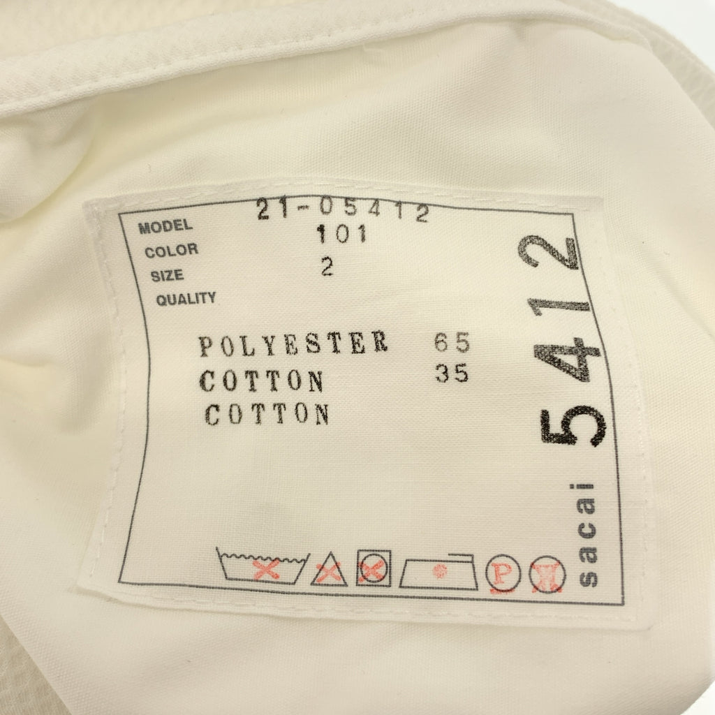 sacai | 2021 春夏 | 剪裁與縫製 / 超大標誌肩部拉鍊襯衫 | 尺寸 2 | 女款