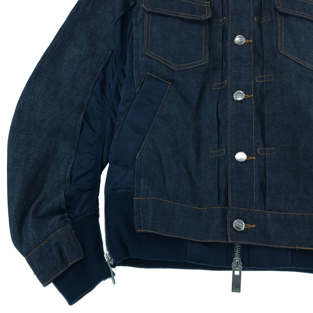sacai / サカイ | ×A.P.C. / 'EIMI DENIM JACKET'MA-1ドッキング デニムジャケット | XXS | メンズ