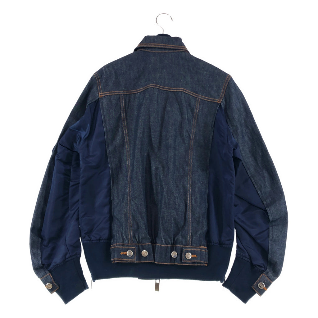 sacai / サカイ | ×A.P.C. / 'EIMI DENIM JACKET'MA-1ドッキング デニムジャケット | XXS | メンズ