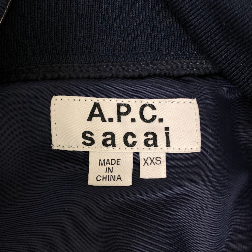 sacai / サカイ | ×A.P.C. / 'EIMI DENIM JACKET'MA-1ドッキング デニムジャケット | XXS | メンズ