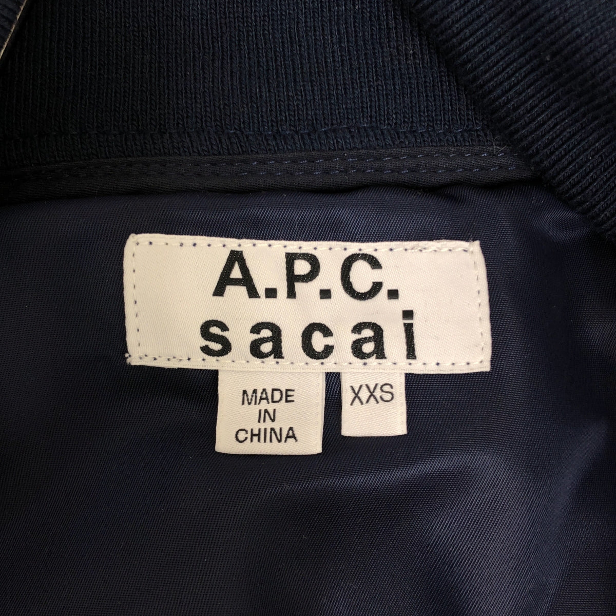 sacai / サカイ | ×A.P.C. / 'EIMI DENIM JACKET'MA-1ドッキング デニムジャケット | XXS | メンズ