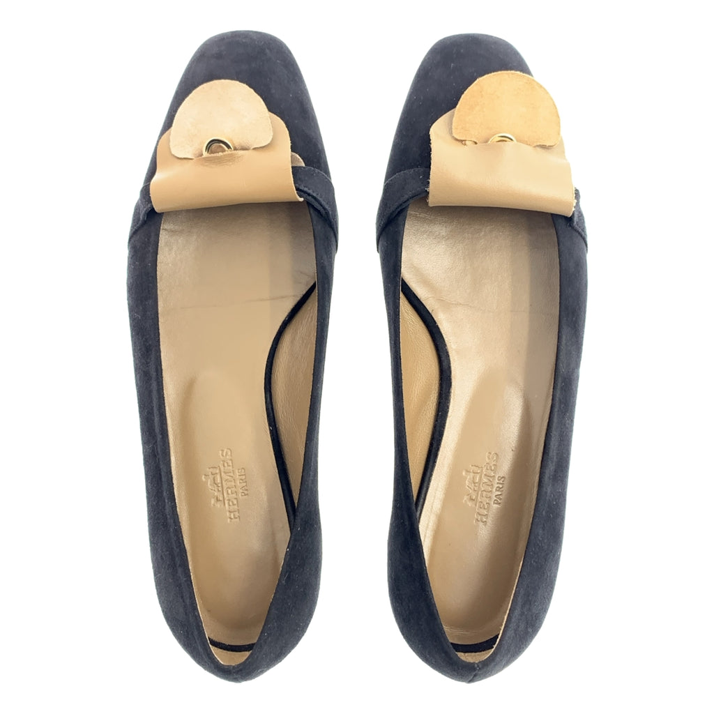 愛馬仕 | Kelly 皮革圓頭平底鞋 | 37 號 |