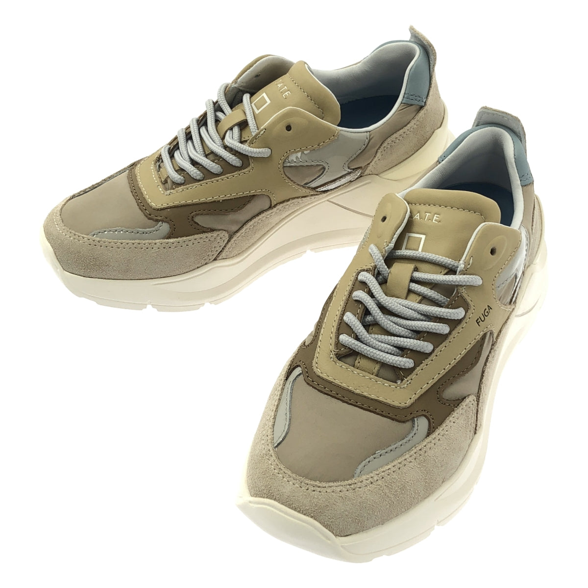 [狀況極佳] DATE | FUGA 尼龍泥色大底運動鞋 | 尺寸 22.5 | 灰褐色 | 女款