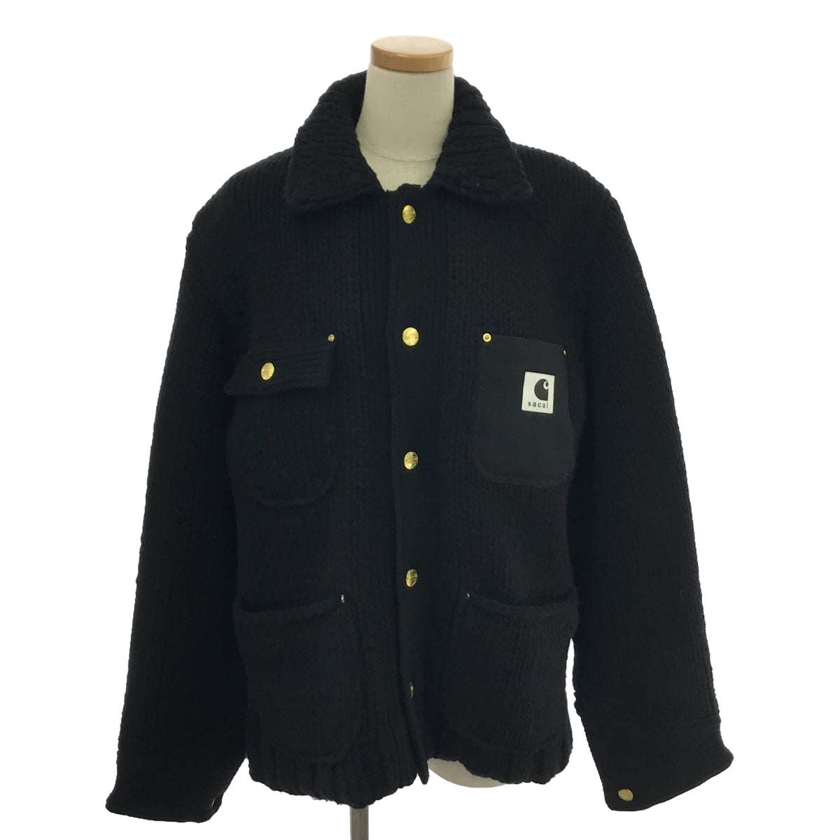 sacai / サカイ | 2023AW | × Carhartt WIP / カーハート Knit Jacket Michigan / ニット オーバー ジャケット / 総裏地 | 1 | メンズ