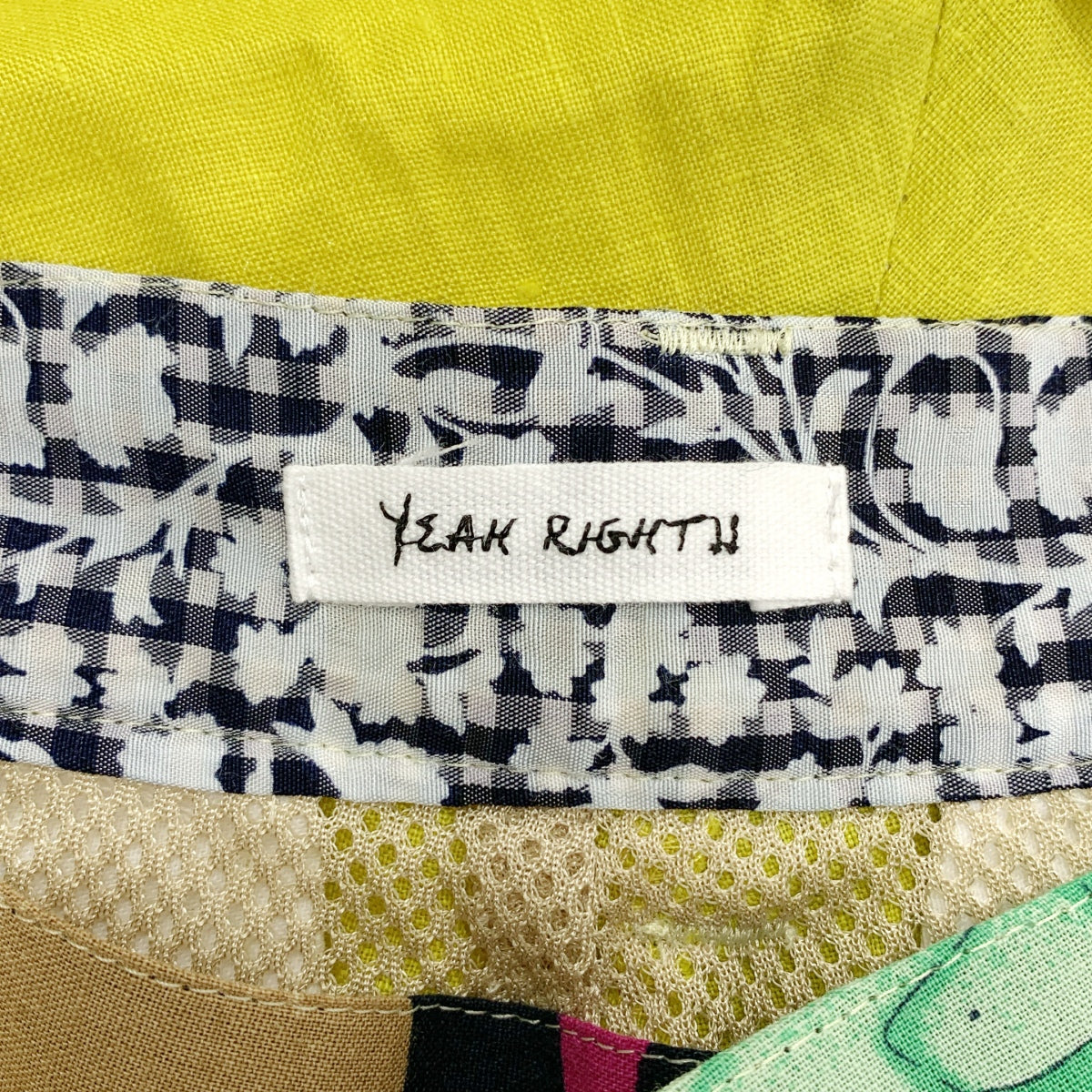 YEAH RIGHT!! / イエーライト | 2タック リネン ワイドパンツ | 01 | イエロー / マルチカラー | レディース