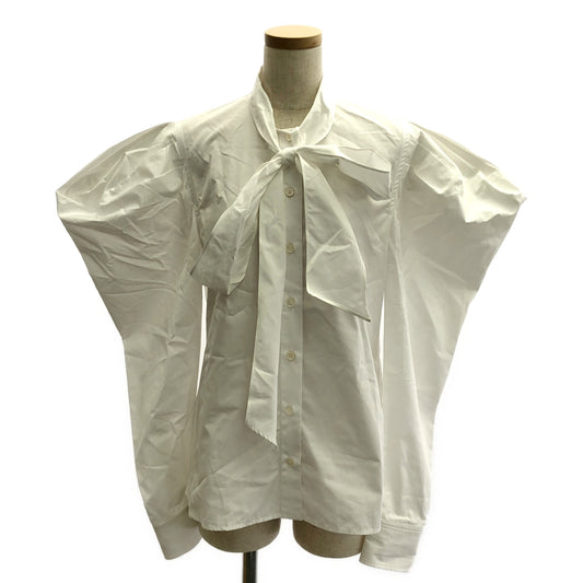 [Good Condition] STELLA McCARTNEY | Puff Sleeve Bowtie Over Shirt Blouse | Size 36 | White | Women's