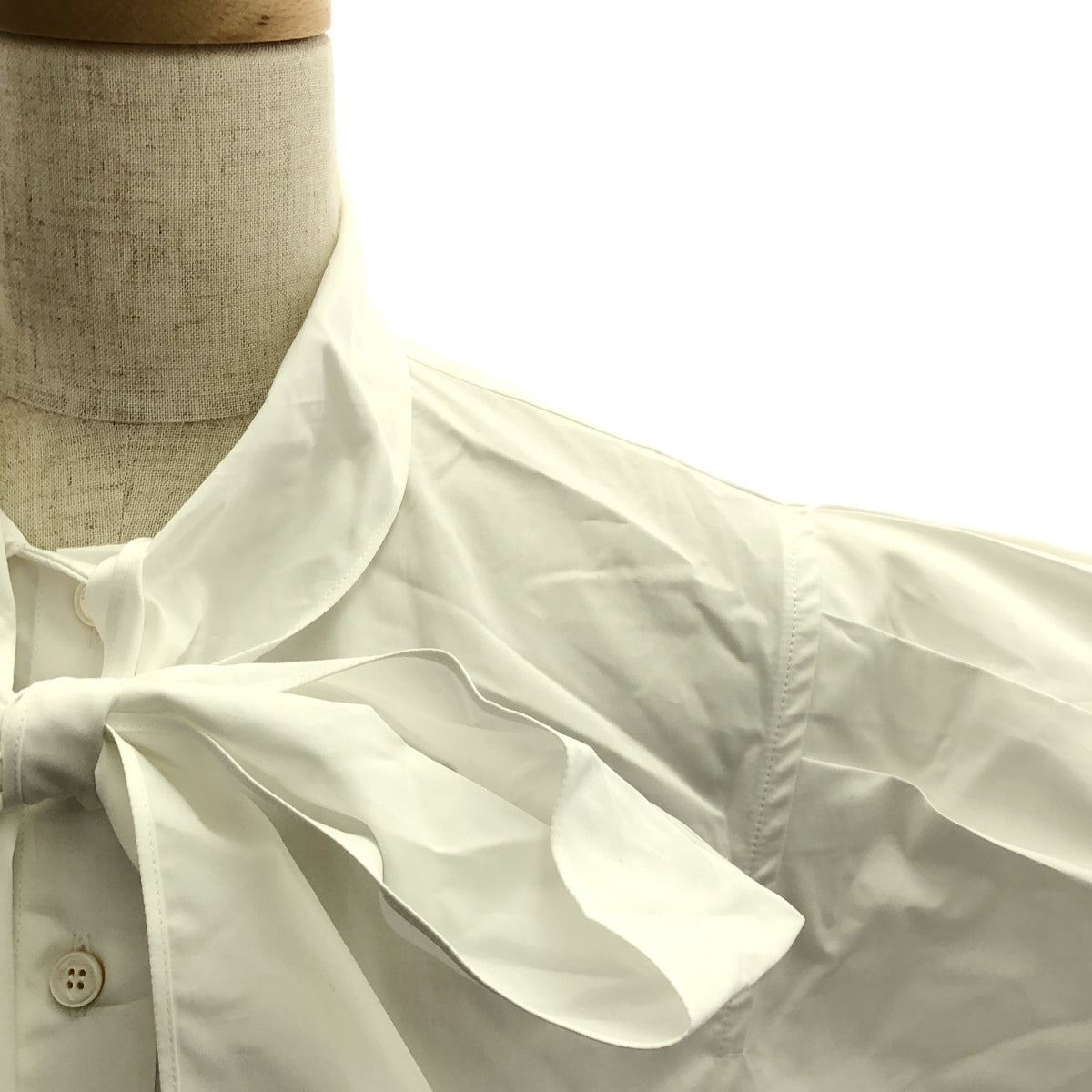 【미품】 STELLA McCARTNEY / 스텔라 맥카트니 | 퍼프 슬리브 보우 타이 오버 셔츠 블라우스 | 36 | 화이트 | 여성