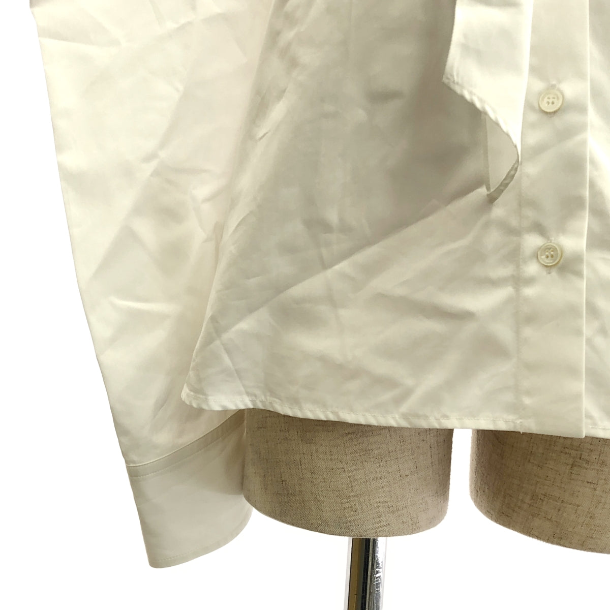 【미품】 STELLA McCARTNEY / 스텔라 맥카트니 | 퍼프 슬리브 보우 타이 오버 셔츠 블라우스 | 36 | 화이트 | 여성