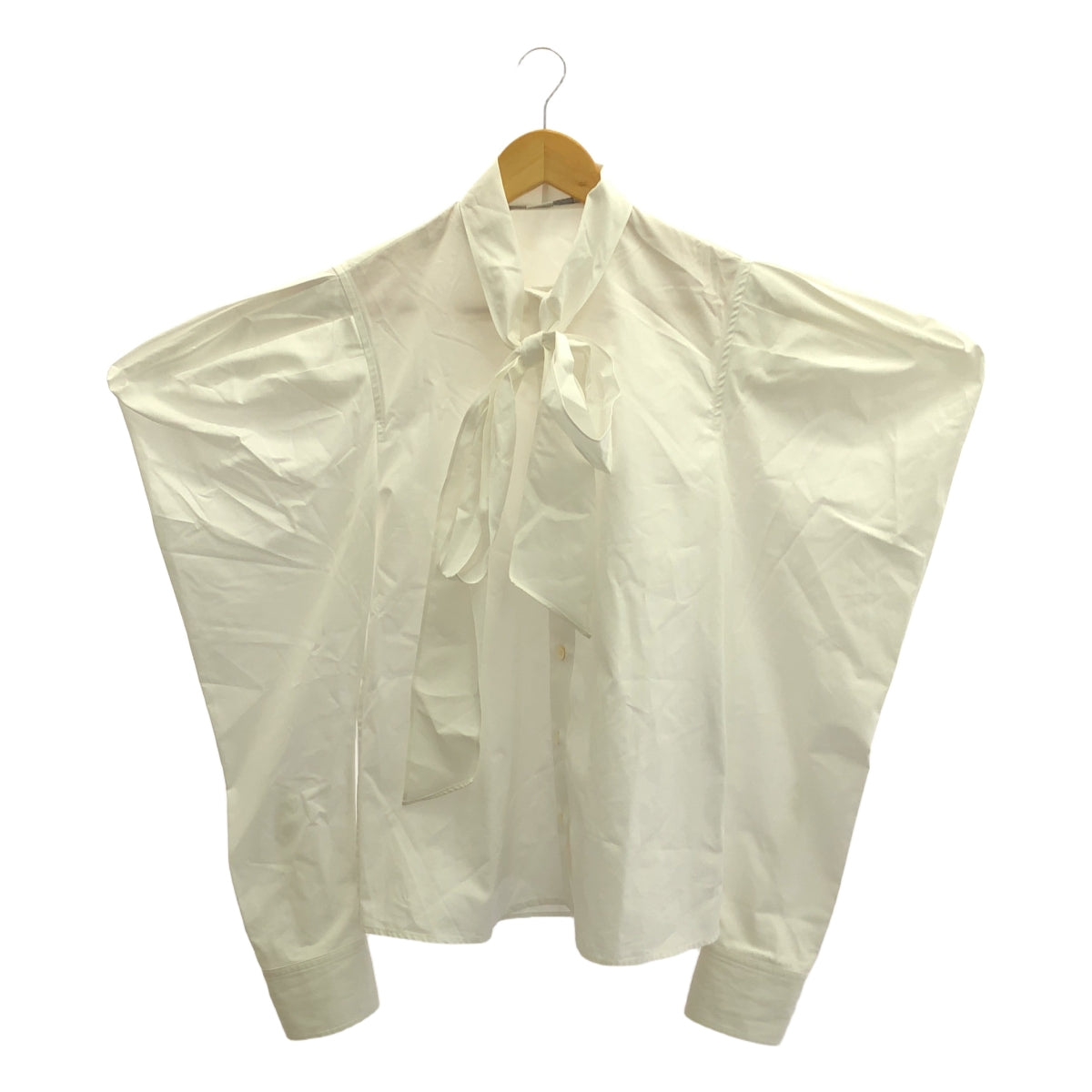 【미품】 STELLA McCARTNEY / 스텔라 맥카트니 | 퍼프 슬리브 보우 타이 오버 셔츠 블라우스 | 36 | 화이트 | 여성