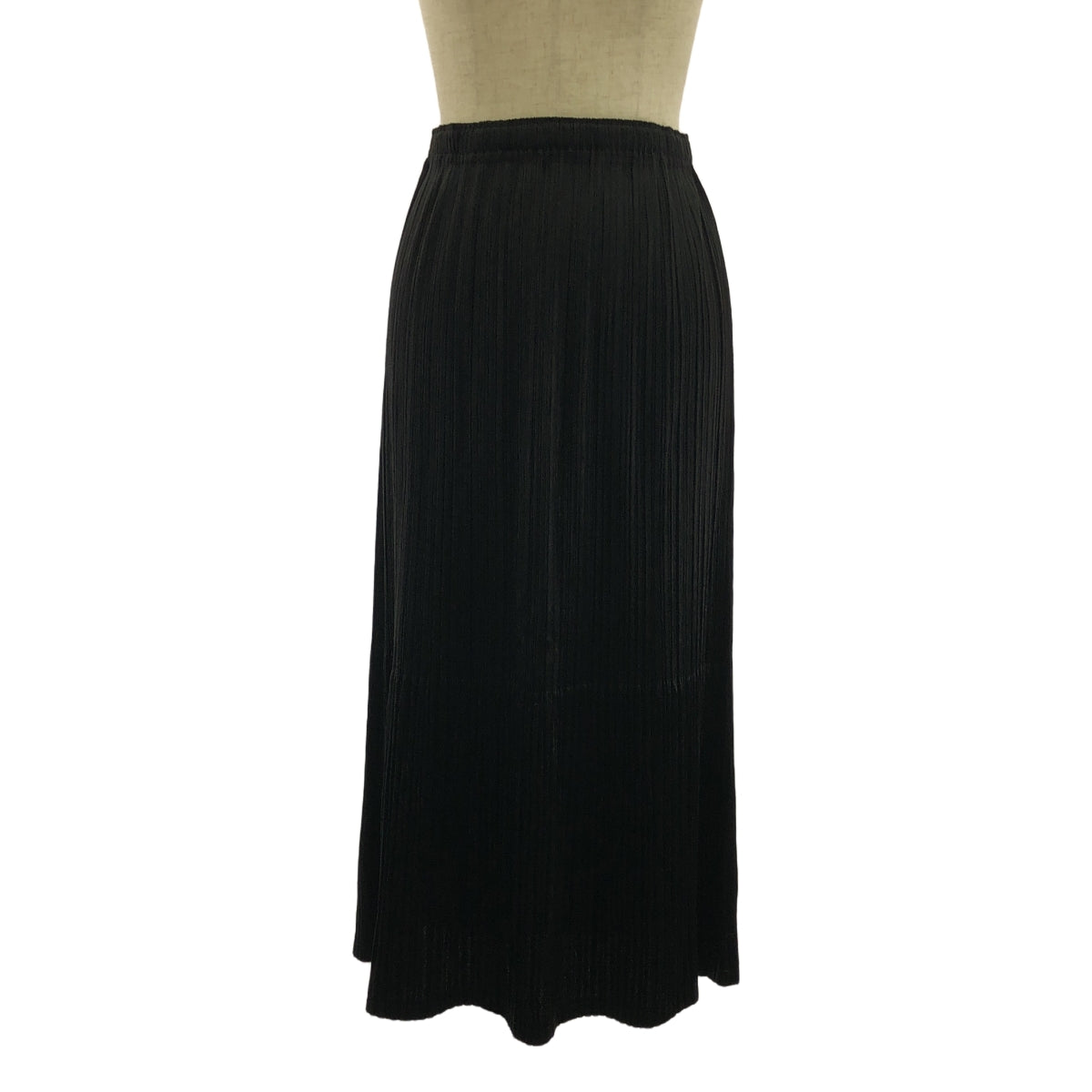 PLEATS PLEASE ISSEY MIYAKE / 플리츠 프리즈 이세이 미야케 | 벨루어 웨스트 고무 롱 스커트 | 1 | 블랙 | 여성