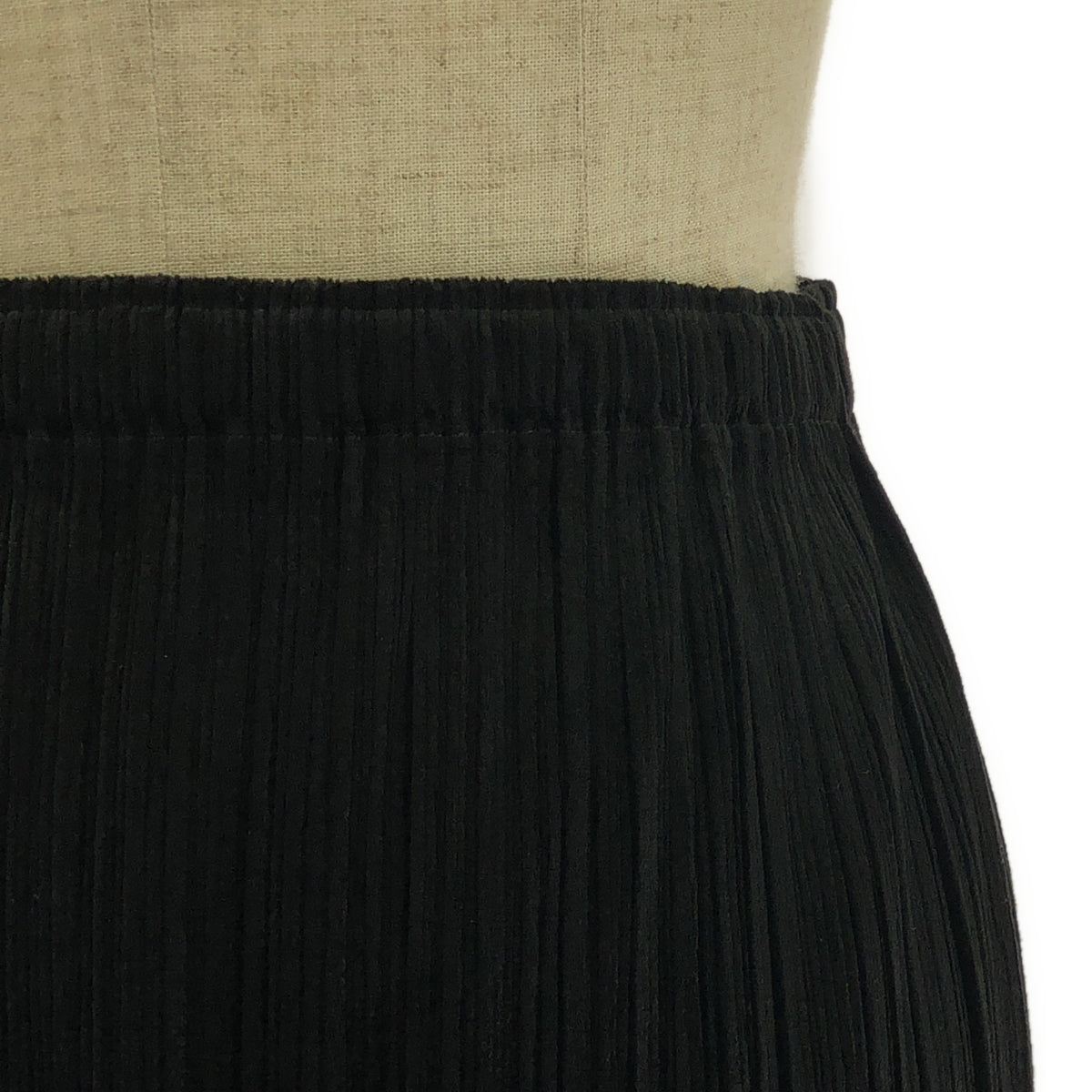 PLEATS PLEASE ISSEY MIYAKE / 플리츠 프리즈 이세이 미야케 | 벨루어 웨스트 고무 롱 스커트 | 1 | 블랙 | 여성