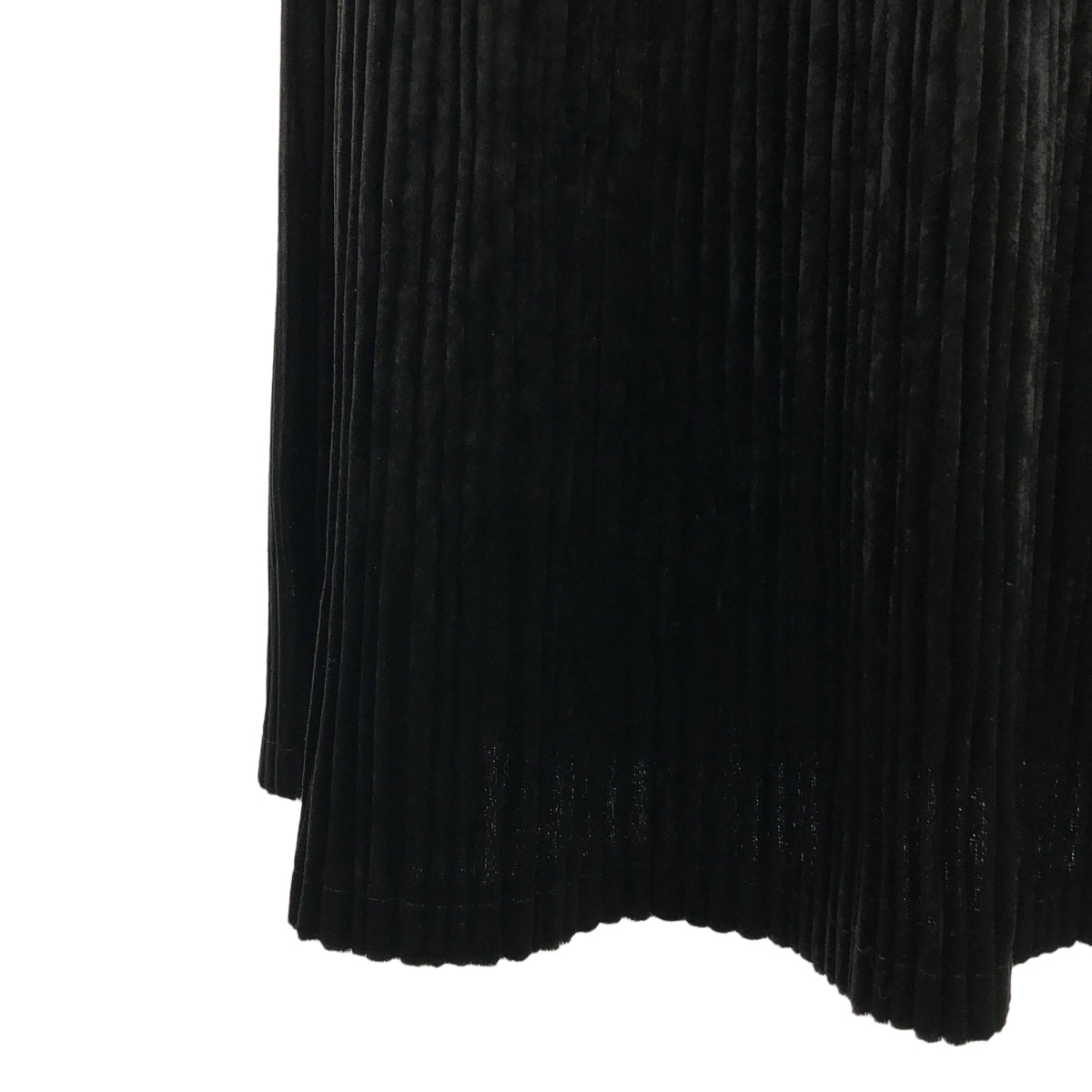 PLEATS PLEASE ISSEY MIYAKE / プリーツプリーズイッセイミヤケ | ベロア ウエストゴム ロングスカート | 1 | ブラック | レディース
