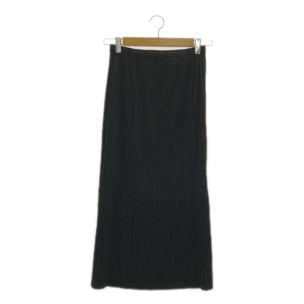 PLEATS PLEASE ISSEY MIYAKE / プリーツプリーズイッセイミヤケ | ベロア ウエストゴム ロングスカート | 1 | ブラック | レディース