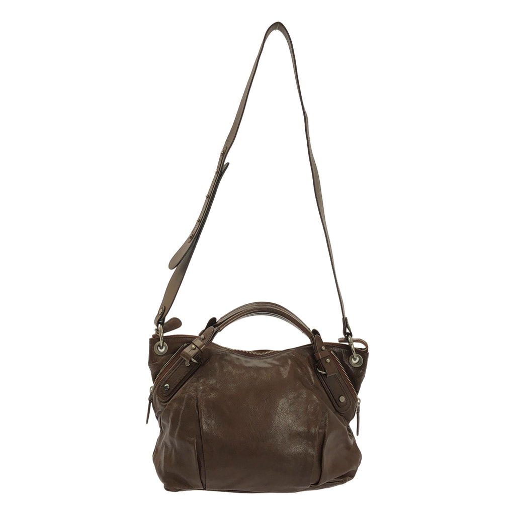 MARNI / マルニ | 2Way レザー バルーン トート ショルダーバッグ | ブラウン | レディース