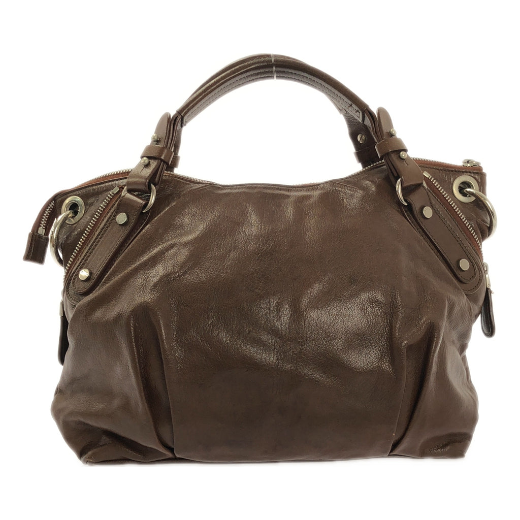 MARNI / マルニ | 2Way レザー バルーン トート ショルダーバッグ | ブラウン | レディース