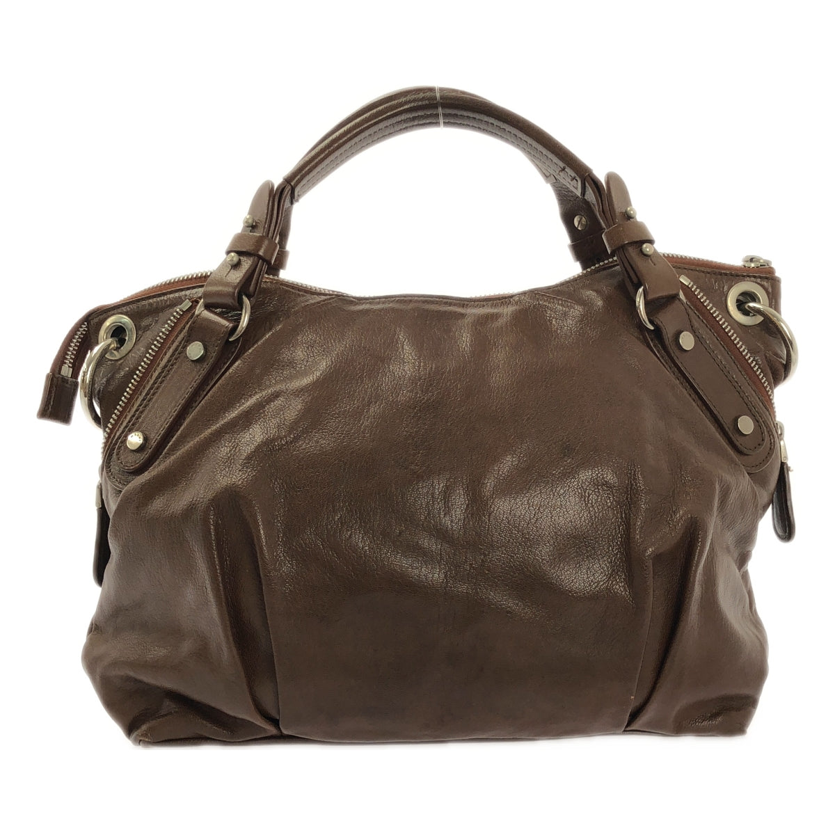 MARNI / マルニ | 2Way レザー バルーン トート ショルダーバッグ | ブラウン | レディース