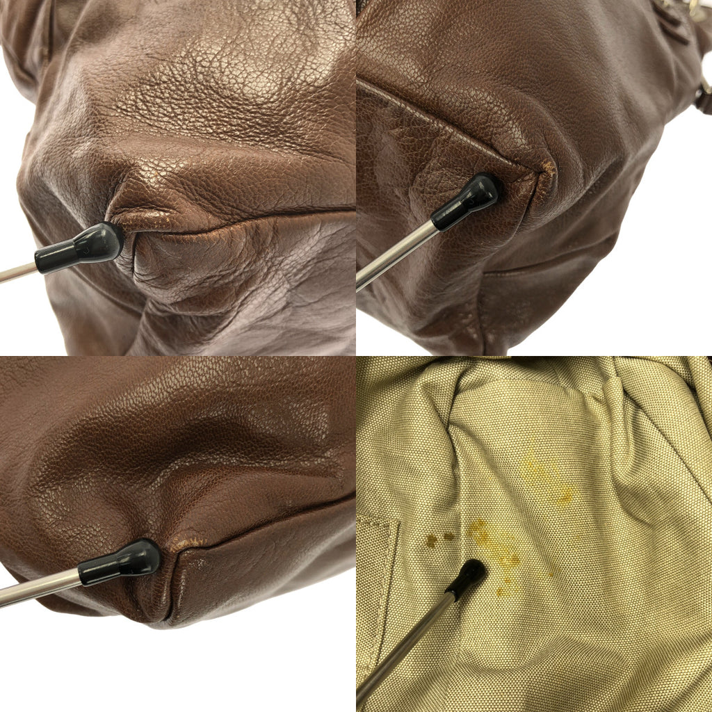 MARNI / マルニ | 2Way レザー バルーン トート ショルダーバッグ | ブラウン | レディース