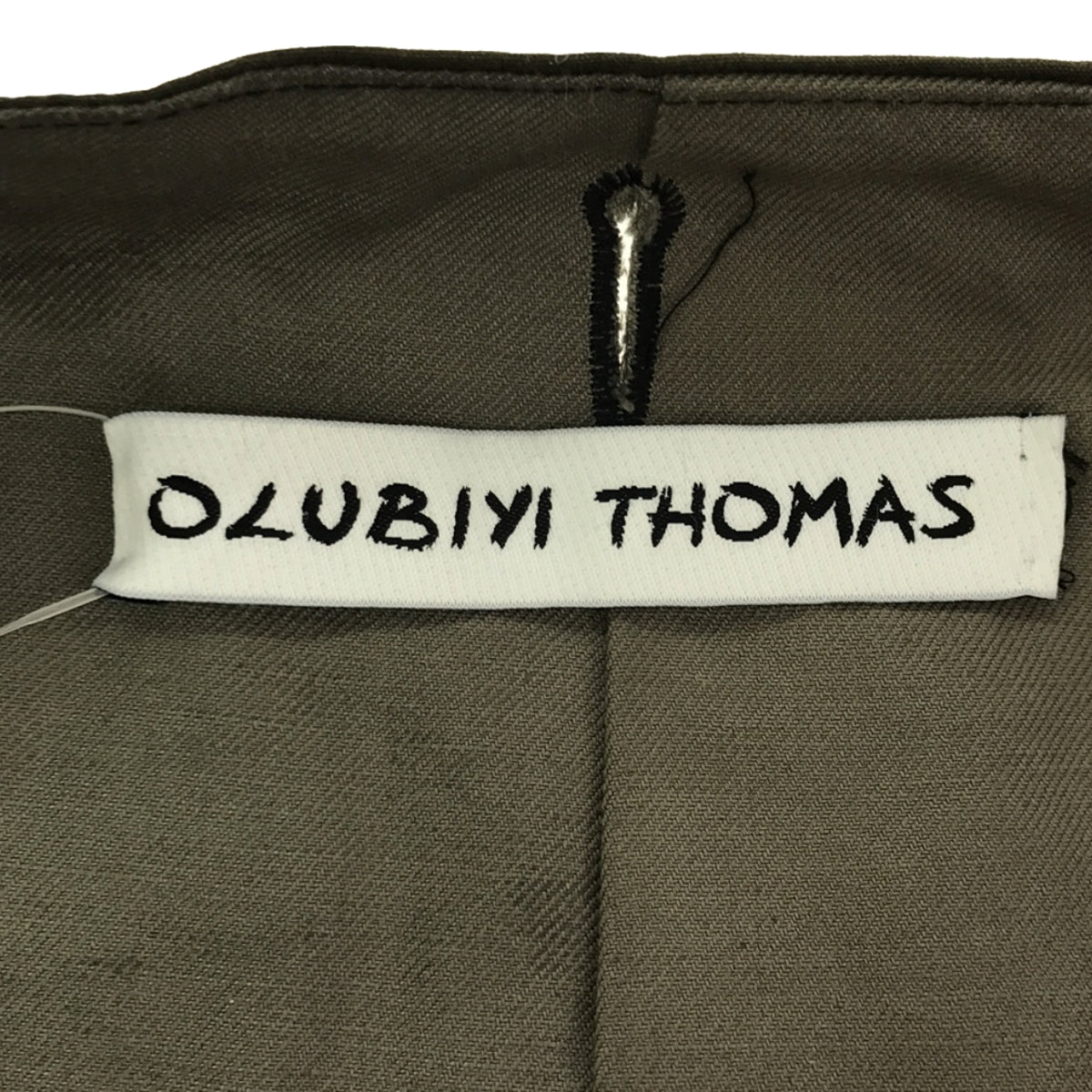 【신품】 OLUBIYI THOMAS / 오르비 토마스 | 2022AW | kimono back collarless cardigan coat 오일 코튼 컬러리스 코트 | 2 | 숲 | 남성