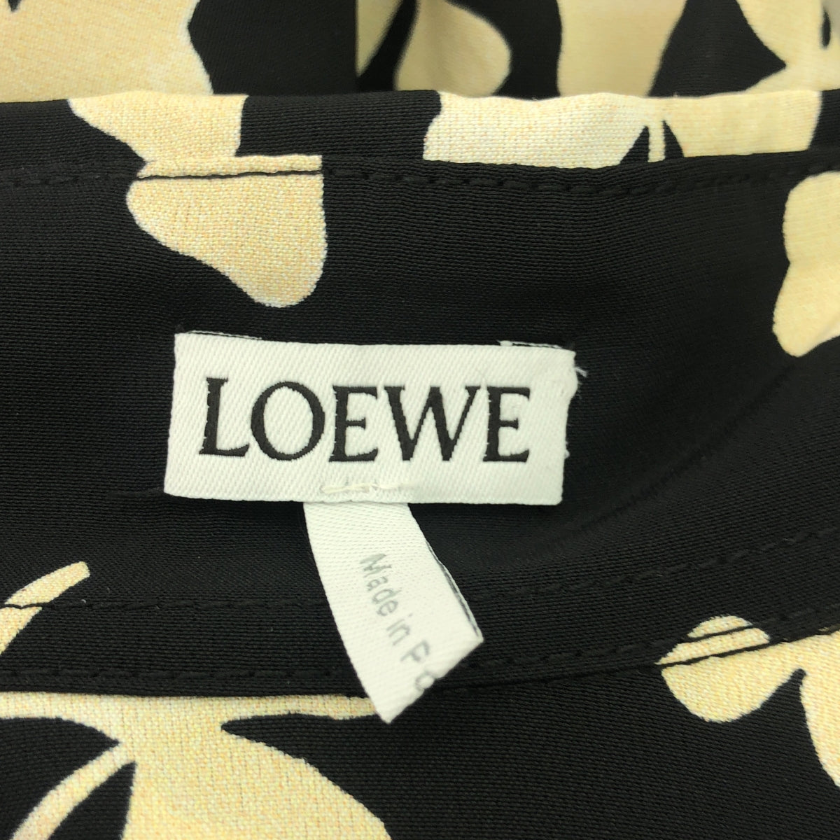 LOEWE / ロエベ | クローバー柄 シャツ ワンピース | F | ブラック | レディース