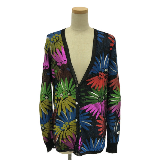 CHANEL | MULTICOLOR CC LOGO EMBELLISHED CARDIGAN | Beaded knit cardigan | Size 36 | Women's