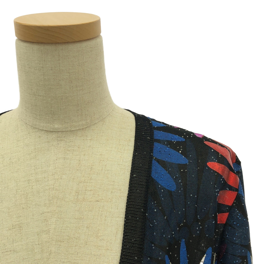 【美品】  CHANEL / シャネル | MULTICOLOR CC LOGO EMBELLISHED CARDIGAN / ビジュー 装飾 ニット カーディガン | 36 | ブラック/マルチカラー | レディース