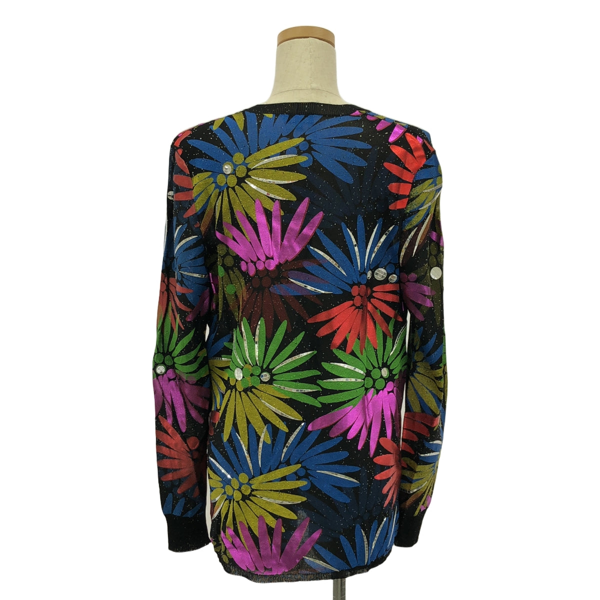 CHANEL | MULTICOLOR CC LOGO EMBELLISHED CARDIGAN | Beaded knit cardigan | Size 36 | Women's