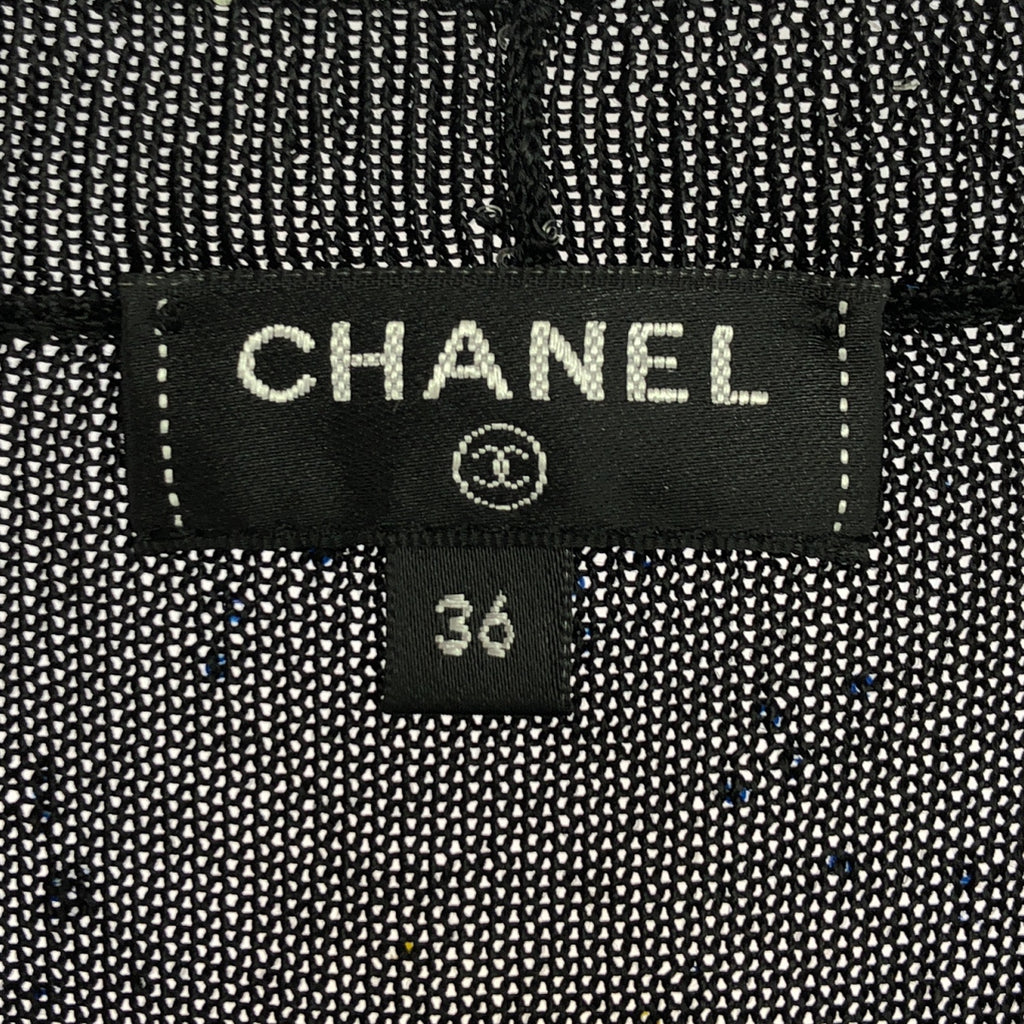 【美品】  CHANEL / シャネル | MULTICOLOR CC LOGO EMBELLISHED CARDIGAN / ビジュー 装飾 ニット カーディガン | 36 | ブラック/マルチカラー | レディース