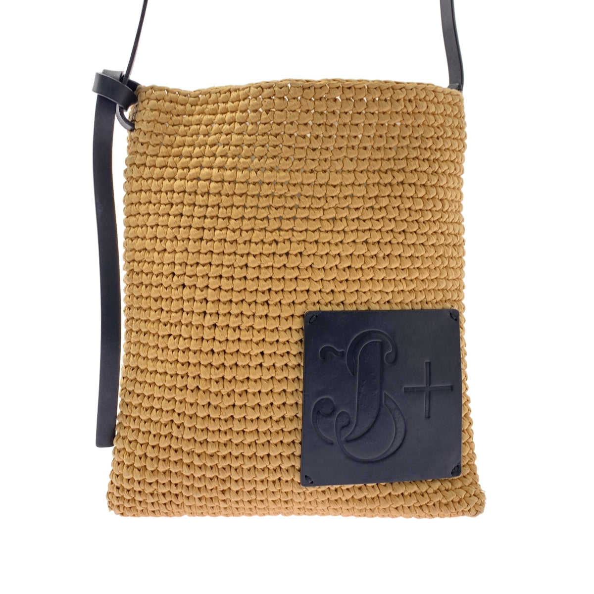 JIL SANDER+ / ジルサンダープラス | モノグラム エンボス ラフィア クロシェ クロス ボディバッグ |