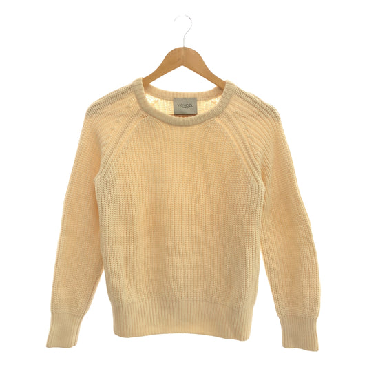 VONDEL | Wool crew neck low gauge knit | S | Ivory | Women's