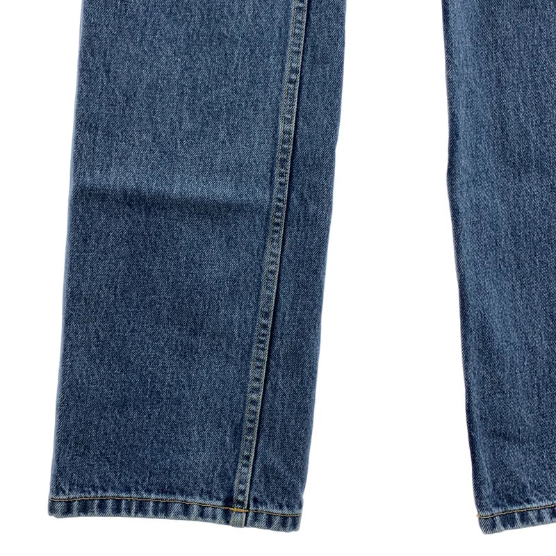 JOHN LAWRENCE SULLIVAN / ジョンローレンスサリバン | レザーパッチ ロゴボタン デニムパンツ | S | レディース