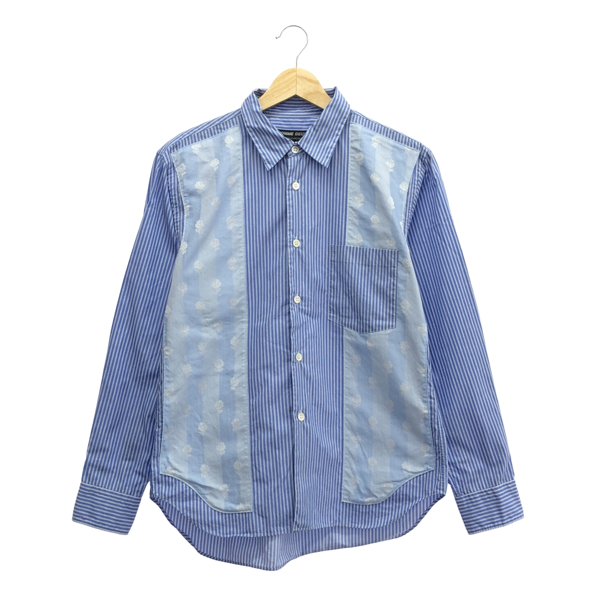 COMME des GARÇONS HOMME DEUX | 男士2017 秋冬 |棉質條紋襯衫 | XS |淺藍色/白色|男士