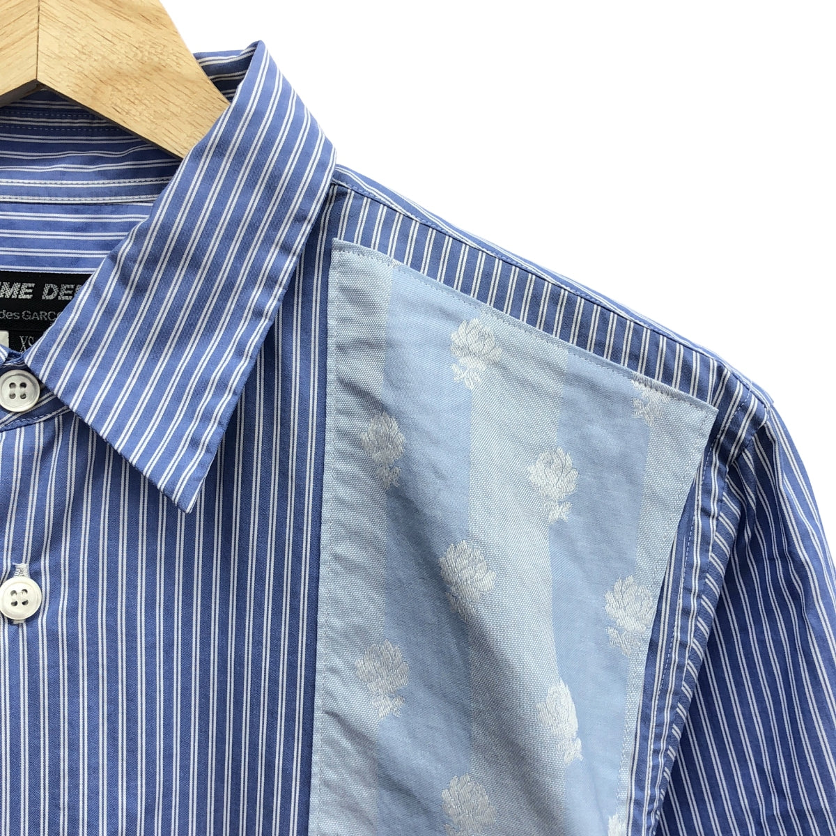 COMME des GARÇONS HOMME DEUX | 男士2017 秋冬 |棉質條紋襯衫 | XS |淺藍色/白色|男士