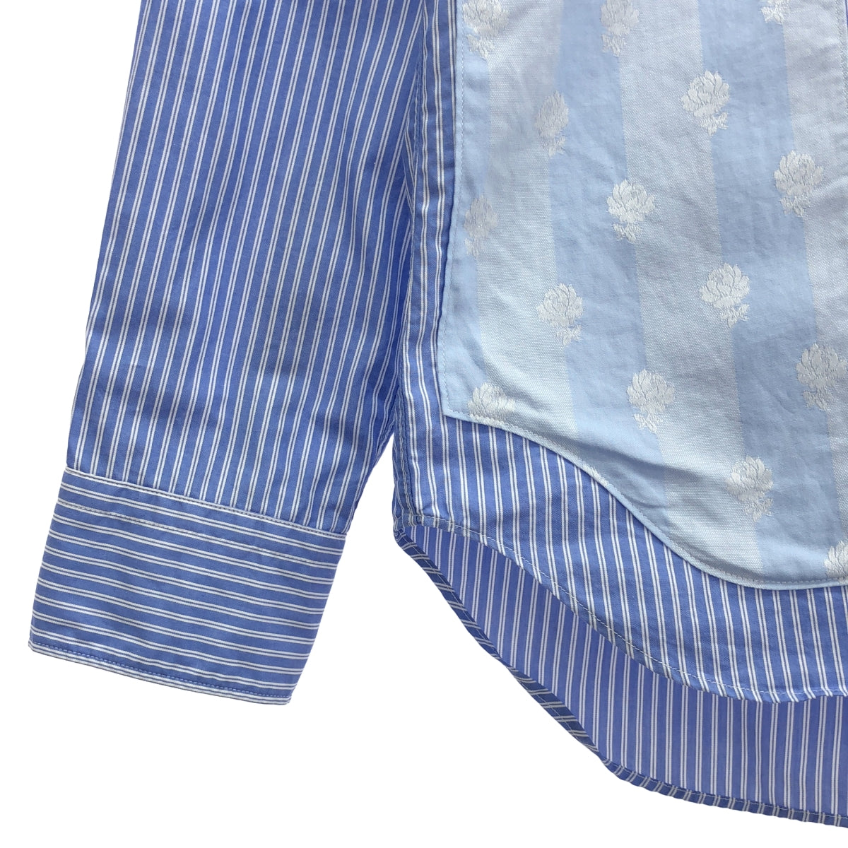 COMME des GARÇONS HOMME DEUX | 男士2017 秋冬 |棉質條紋襯衫 | XS |淺藍色/白色|男士