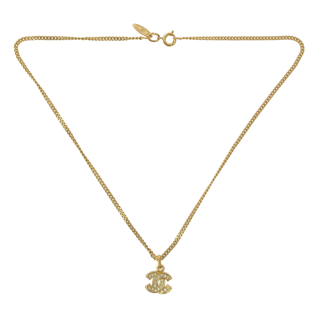 CHANEL / 샤넬 | 라인 스톤 코코 마크 목걸이 / 매력 포함 | 골드 | 여성