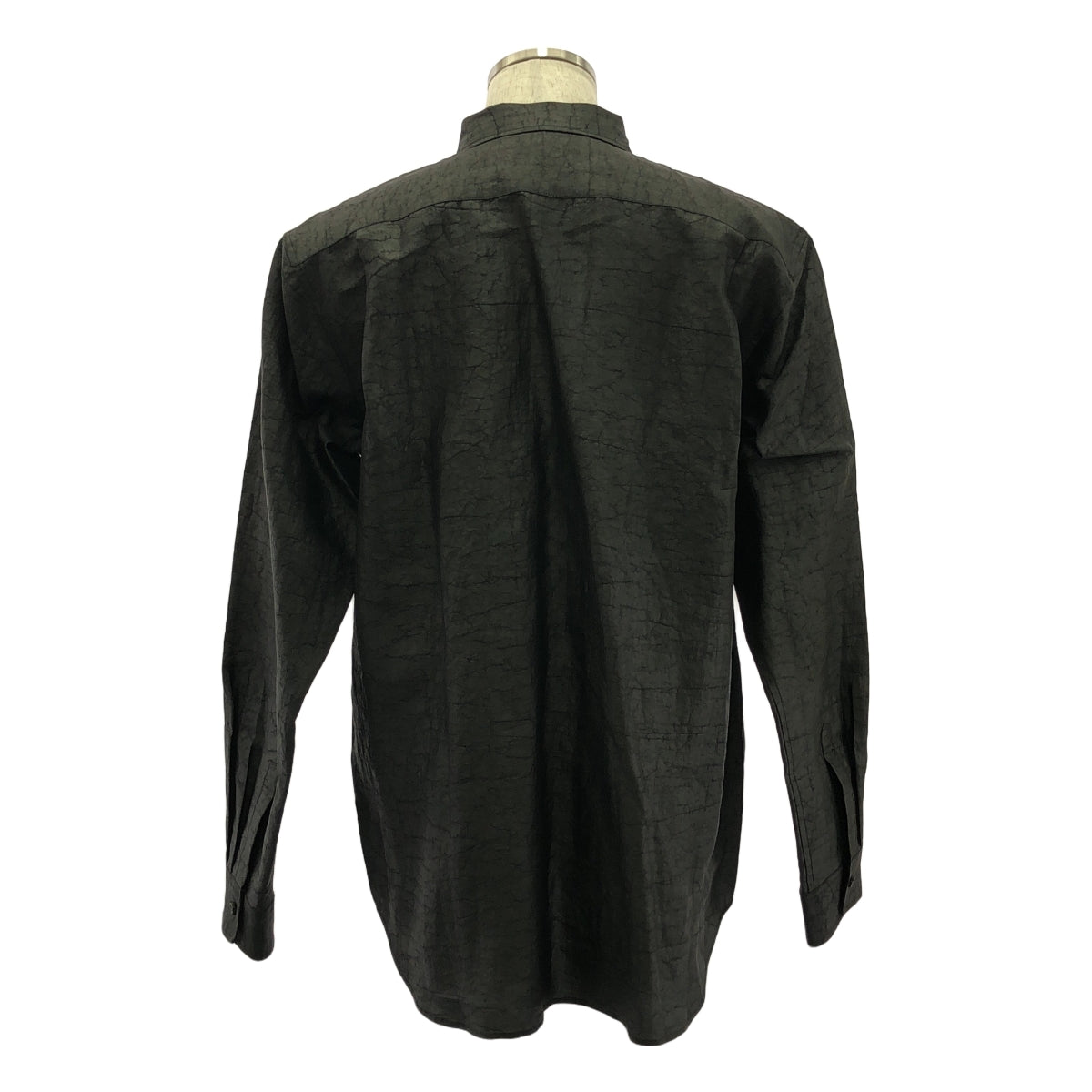 [品相良好] MAHITO Motoyoshi / Mahito Motoyoshi |泥濘絲綢切換外套襯衫 | L |黑色 |男士