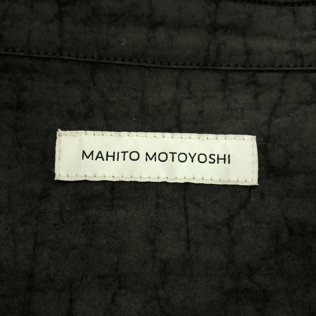 [品相良好] MAHITO Motoyoshi / Mahito Motoyoshi |泥濘絲綢切換外套襯衫 | L |黑色 |男士