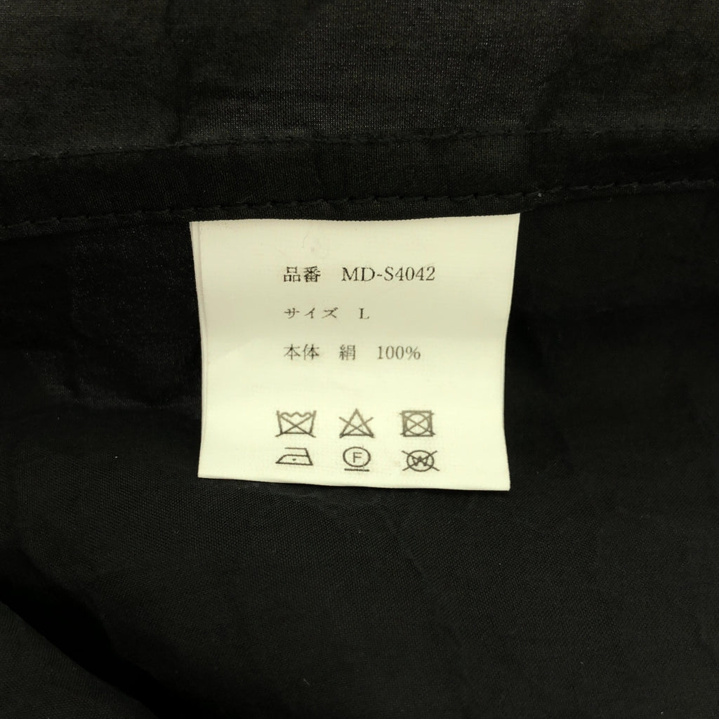 [品相良好] MAHITO Motoyoshi / Mahito Motoyoshi |泥濘絲綢切換外套襯衫 | L |黑色 |男士
