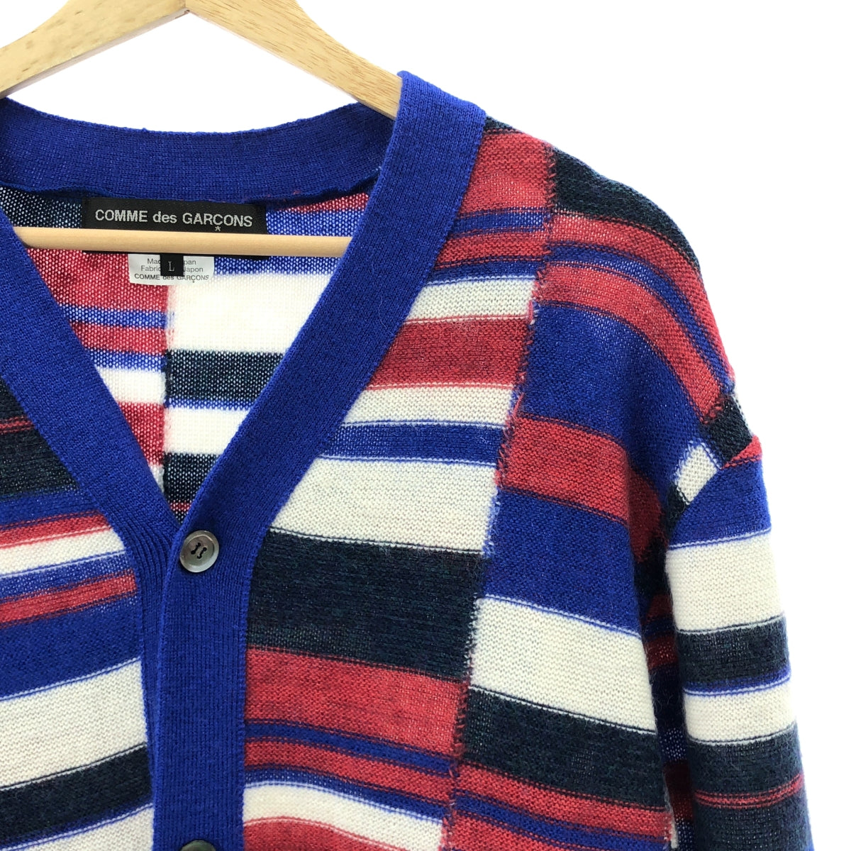 【美品】  COMME des GARCONS HOMME PLUS / コムデギャルソンオムプリュス | 2020AW | カラーレジスタンス期 / 総柄 ドッキング 切替 ロングカーディガン | L | マルチカラー | メンズ