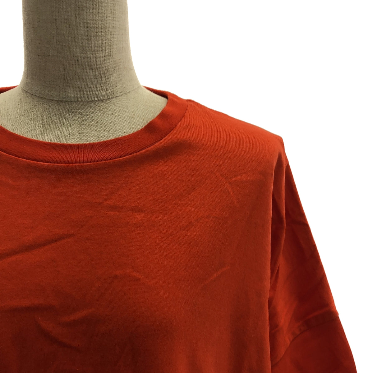 ENFOLD / 엠 폴드 | 2023SS | WAVE-HEM T-SHIRT / 웨이브 컷소우 T셔츠 | 38 | 오렌지 | 여성