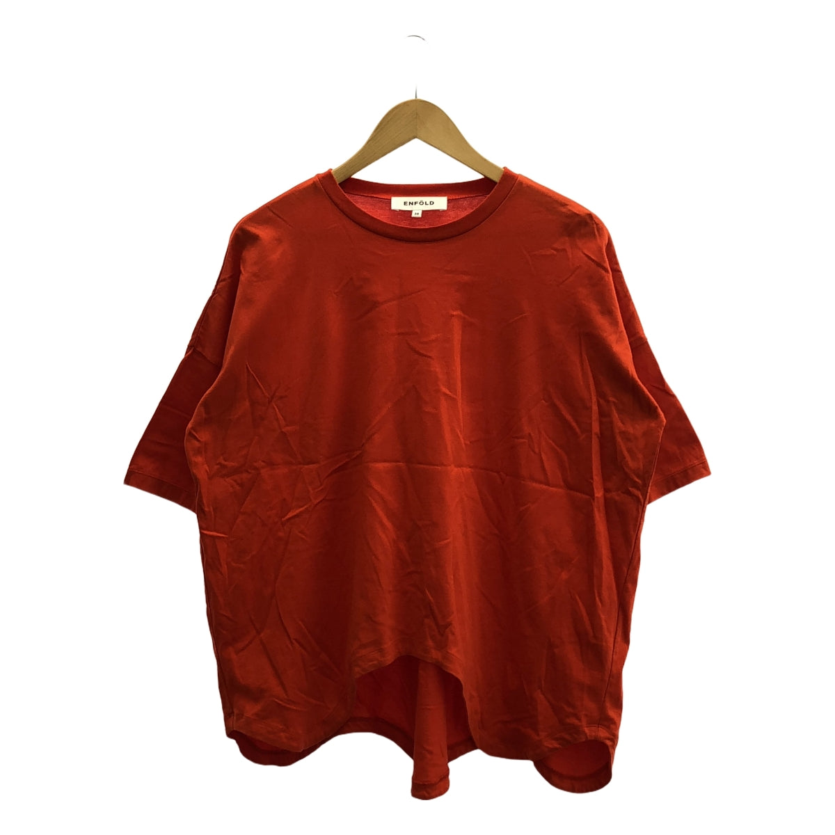 ENFOLD / 엠 폴드 | 2023SS | WAVE-HEM T-SHIRT / 웨이브 컷소우 T셔츠 | 38 | 오렌지 | 여성