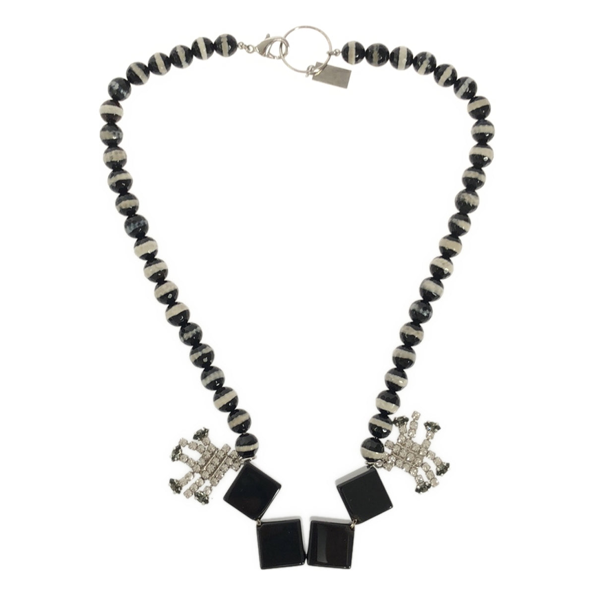 小號黑色長袍 | Bijou 串珠項鍊 |黑色/銀色/白色 |女性的