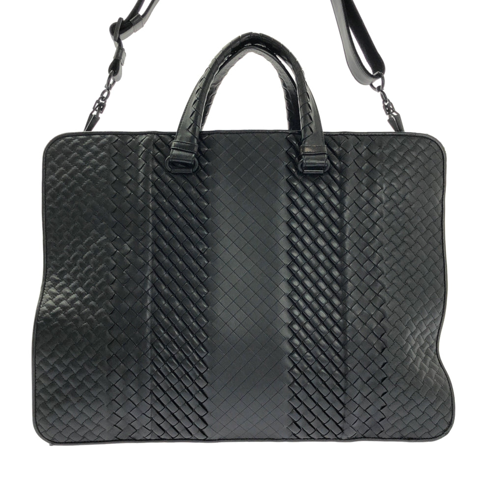 BOTTEGA VENETA / ボッテガヴェネタ | イントレチャート レザー ブリーフケース ビジネスバッグ | ブラック | メンズ