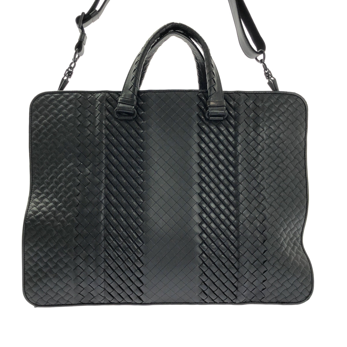 BOTTEGA VENETA / ボッテガヴェネタ | イントレチャート レザー ブリーフケース ビジネスバッグ | ブラック | メンズ